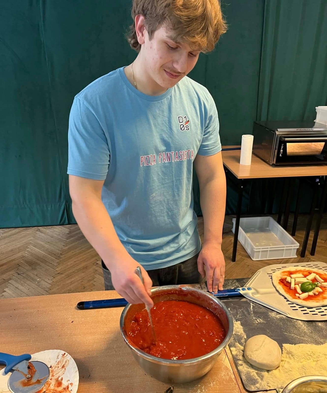 Making pizza